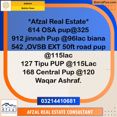 Residential Plot for Sale in Bahria Town, Lahore - (BP-135965)