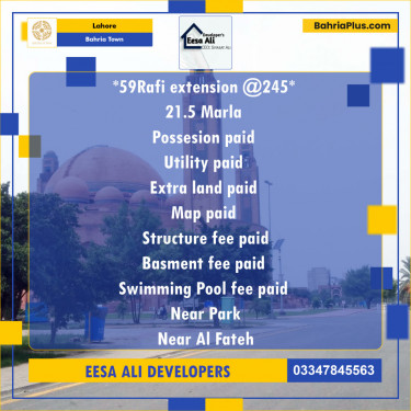 Residential Plot for Sale in Bahria Town, Lahore - (BP-135979)