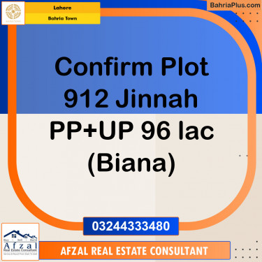 Residential Plot for Sale in Bahria Town, Lahore - (BP-135986)