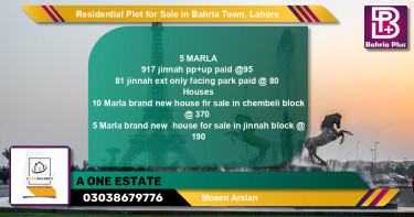 Residential Plot for Sale in Bahria Town, Lahore - (BP-136029)