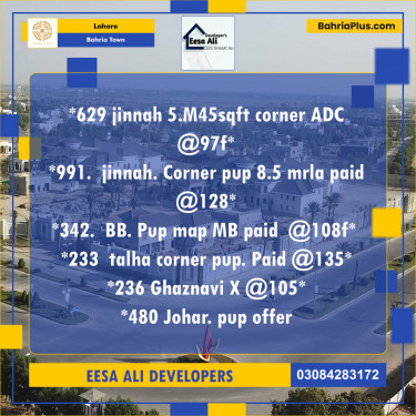 Residential Plot for Sale in Bahria Town, Lahore - (BP-136044)