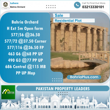 Residential Plot for Sale in Bahria Orchard, Lahore - (BP-136048)