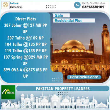 Residential Plot for Sale in Bahria Town, Lahore - (BP-136054)