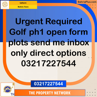 Residential Plot for Sale in Bahria Town, Lahore - (BP-136068)