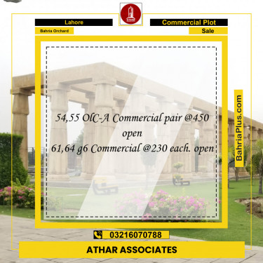 Commercial Plot for Sale in Bahria Orchard, Lahore - (BP-136074)