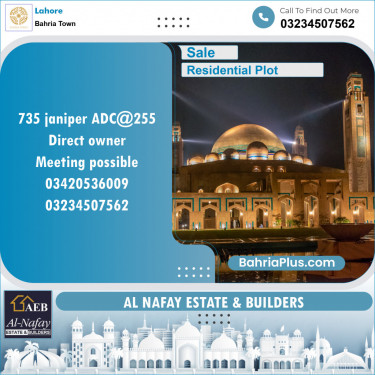 Residential Plot for Sale in Bahria Town, Lahore - (BP-136087)