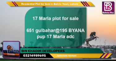Residential Plot for Sale in Bahria Town, Lahore - (BP-136098)