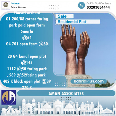 Residential Plot for Sale in Bahria Orchard, Lahore - (BP-136169)