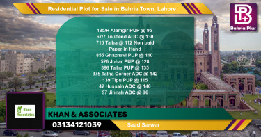 Residential Plot for Sale in Bahria Town, Lahore - (BP-136176)