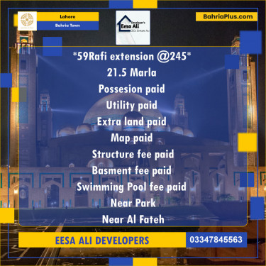Residential Plot for Sale in Bahria Town, Lahore - (BP-136198)