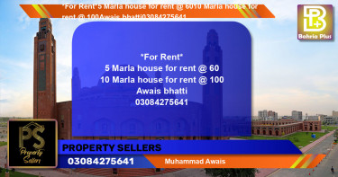 Residential House for Rent in Bahria Town, Lahore - (BP-136204)