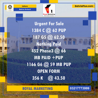 Residential Plot for Sale in Bahria Orchard, Lahore - (BP-136215)