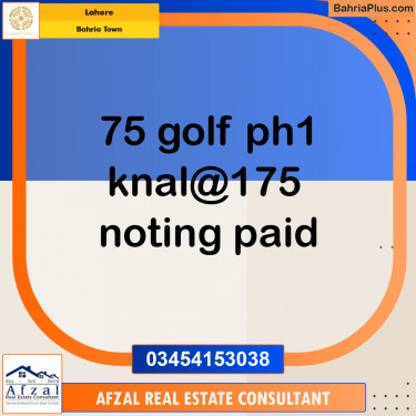 Residential Plot for Sale in Bahria Town, Lahore - (BP-136257)