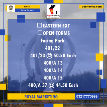 Residential Plot for Sale in Bahria Orchard, Lahore - (BP-136291)