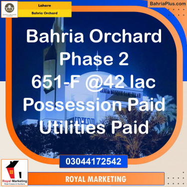 Residential Plot for Sale in Bahria Orchard, Lahore - (BP-136339)
