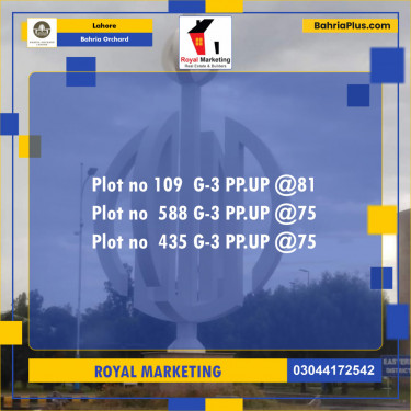 Residential Plot for Sale in Bahria Orchard, Lahore - (BP-136359)