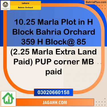 Residential Plot for Sale in Bahria Orchard, Lahore - (BP-136468)