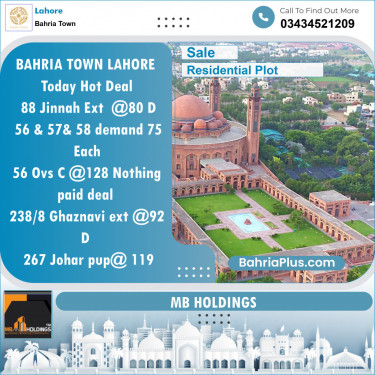 Residential Plot for Sale in Bahria Town, Lahore - (BP-136475)