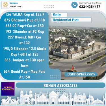 Residential Plot for Sale in Bahria Town, Lahore - (BP-136482)