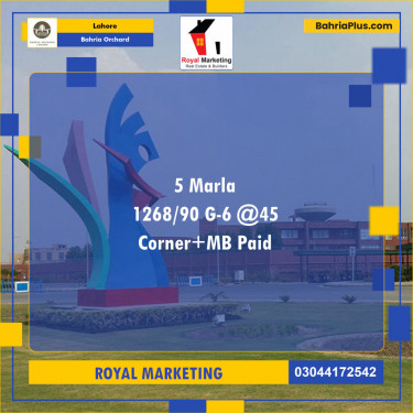 Residential Plot for Sale in Bahria Orchard, Lahore - (BP-136496)