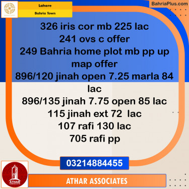 Residential Plot for Sale in Bahria Town, Lahore - (BP-136528)