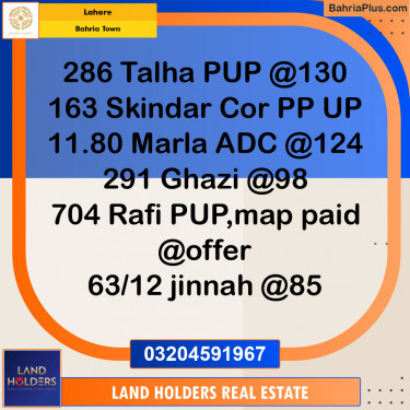 Residential Plot for Sale in Bahria Town, Lahore - (BP-136560)