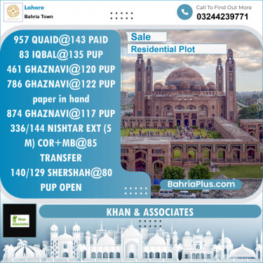 Residential Plot for Sale in Bahria Town, Lahore - (BP-136569)
