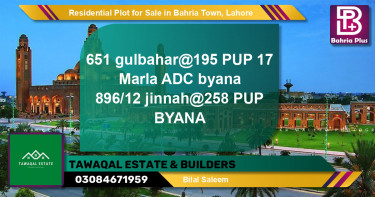 Residential Plot for Sale in Bahria Town, Lahore - (BP-136599)