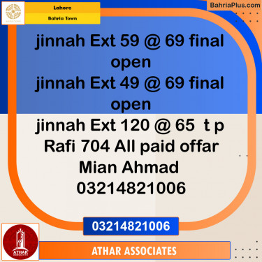 Residential Plot for Sale in Bahria Town, Lahore - (BP-136613)