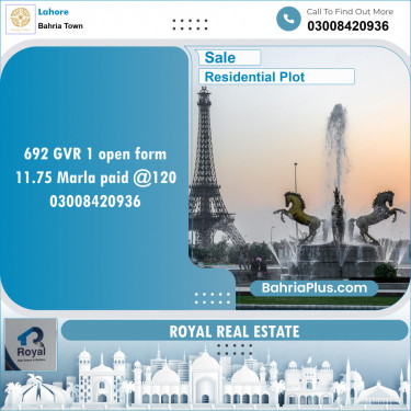 Residential Plot for Sale in Bahria Town, Lahore - (BP-136623)