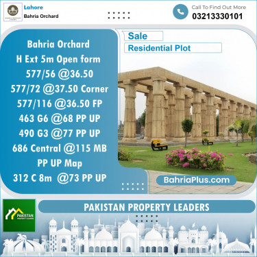 Residential Plot for Sale in Bahria Orchard, Lahore - (BP-136625)