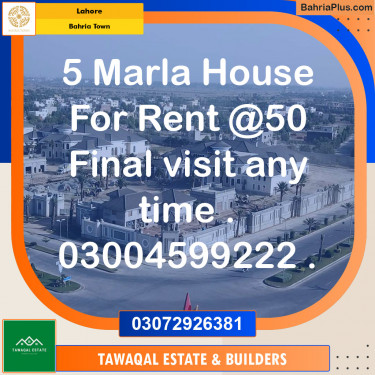 Residential House for Rent in Bahria Town, Lahore - (BP-136717)