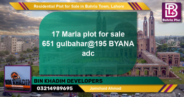 Residential Plot for Sale in Bahria Town, Lahore - (BP-136756)