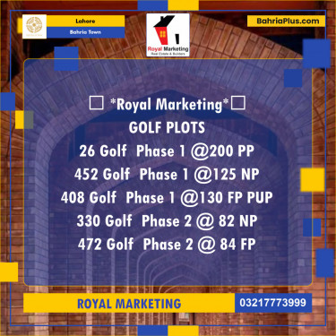 Residential Plot for Sale in Bahria Town, Lahore - (BP-136786)