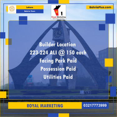 Residential Plot for Sale in Bahria Town, Lahore - (BP-136927)
