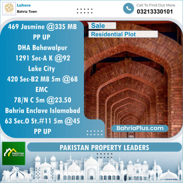 Residential Plot for Sale in Bahria Town, Lahore - (BP-136970)