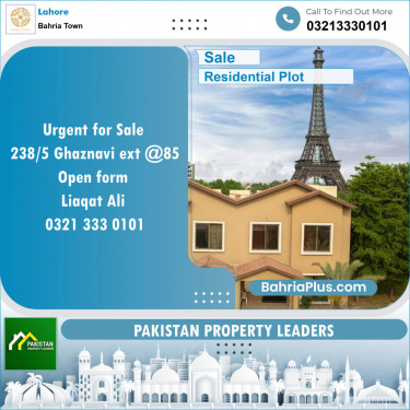Residential Plot for Sale in Bahria Town, Lahore - (BP-137021)