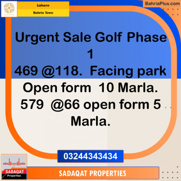 Residential Plot for Sale in Bahria Town, Lahore - (BP-137038)