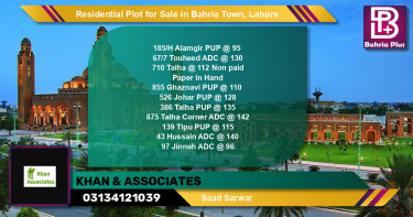 Residential Plot for Sale in Bahria Town, Lahore - (BP-137102)