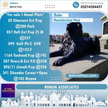 Residential Plot for Sale in Bahria Town, Lahore - (BP-137116)