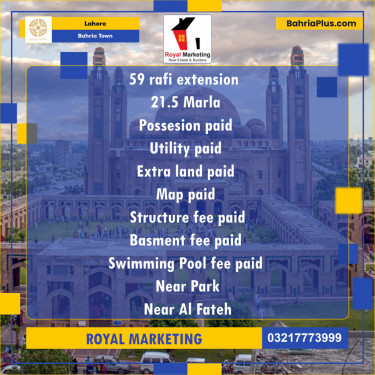 Residential Plot for Sale in Bahria Town, Lahore - (BP-137135)