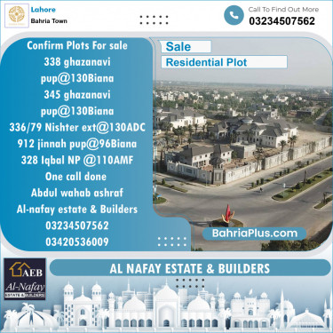 Residential Plot for Sale in Bahria Town, Lahore - (BP-137167)