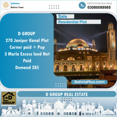 Residential Plot for Sale in Bahria Town, Lahore - (BP-137181)