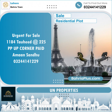 Residential Plot for Sale in Bahria Town, Lahore - (BP-137211)