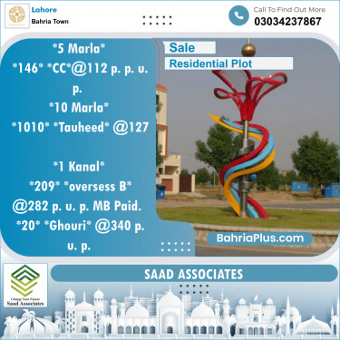 Residential Plot for Sale in Bahria Town, Lahore - (BP-137214)