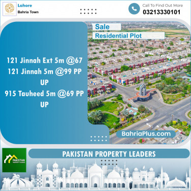 Residential Plot for Sale in Sector E - Jinnah Ext. Block -  Bahria Town, Lahore - (BP-137282)