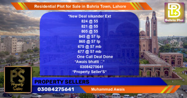 Residential Plot for Sale in Sector F - Sikander Block -  Bahria Town, Lahore - (BP-137293)