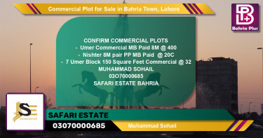 Commercial Plot for Sale in Bahria Town, Lahore - (BP-137314)