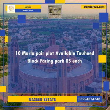 Residential Plot for Sale in Bahria Town, Lahore - (BP-137324)