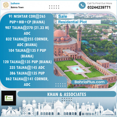 Residential Plot for Sale in Bahria Town, Lahore - (BP-137335)